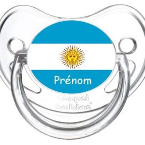 sucette personnalisée drapeau argentine et prénom