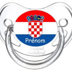 sucette personnalisée drapeau croatie et prénom
