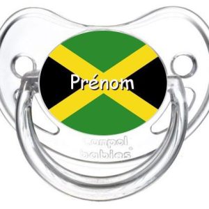 sucette personnalisée drapeau jamaïque et prénom