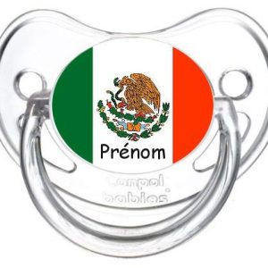 sucette personnalisée drapeau mexique et prénom