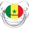 sucette personnalisée drapeau senegal et prénom