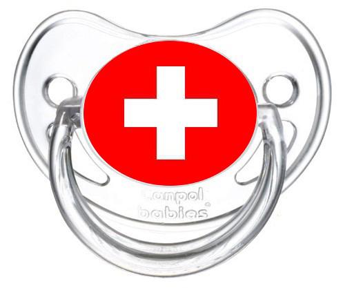 sucette personnalisée drapeau suisse