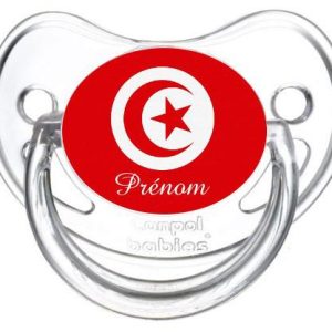 sucette personnalisée drapeau tunisie et prénom