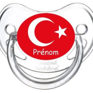sucette personnalisée drapeau turquie et prénom